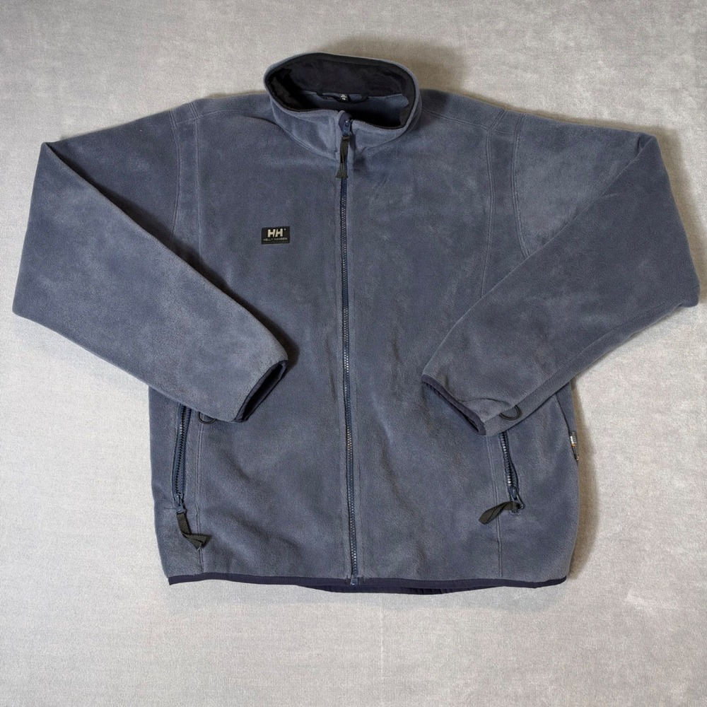 Helly Hansen Workwear Mens XL Full Zip Fleece Jacket Blue Gray 72065